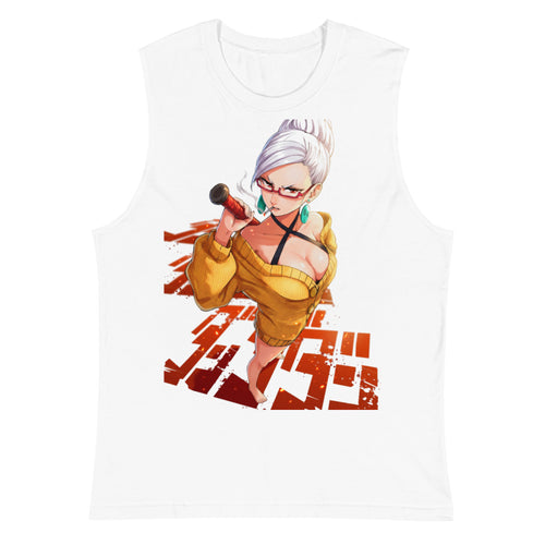 Sin mangas Anime Girl Yellow Sweater Red Glasses - Plano