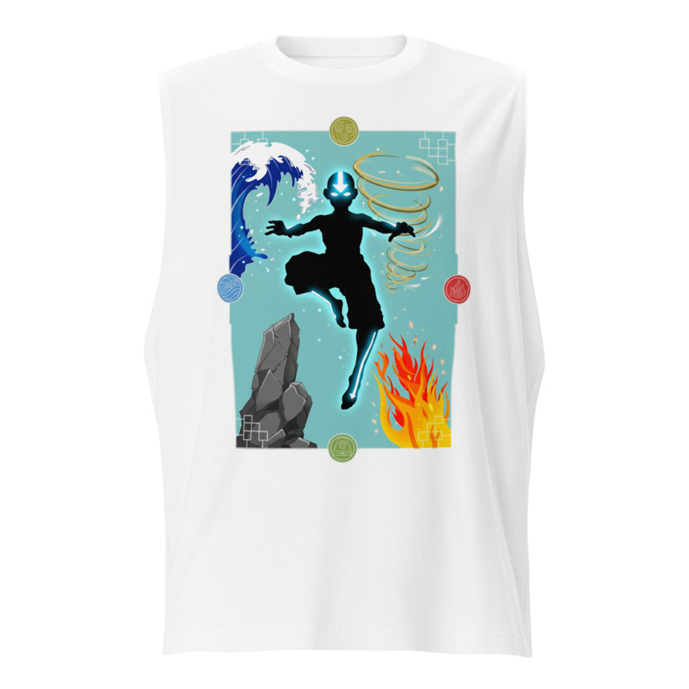 Sin mangas Avatar Aang Four Elements Silhouette - Frente
