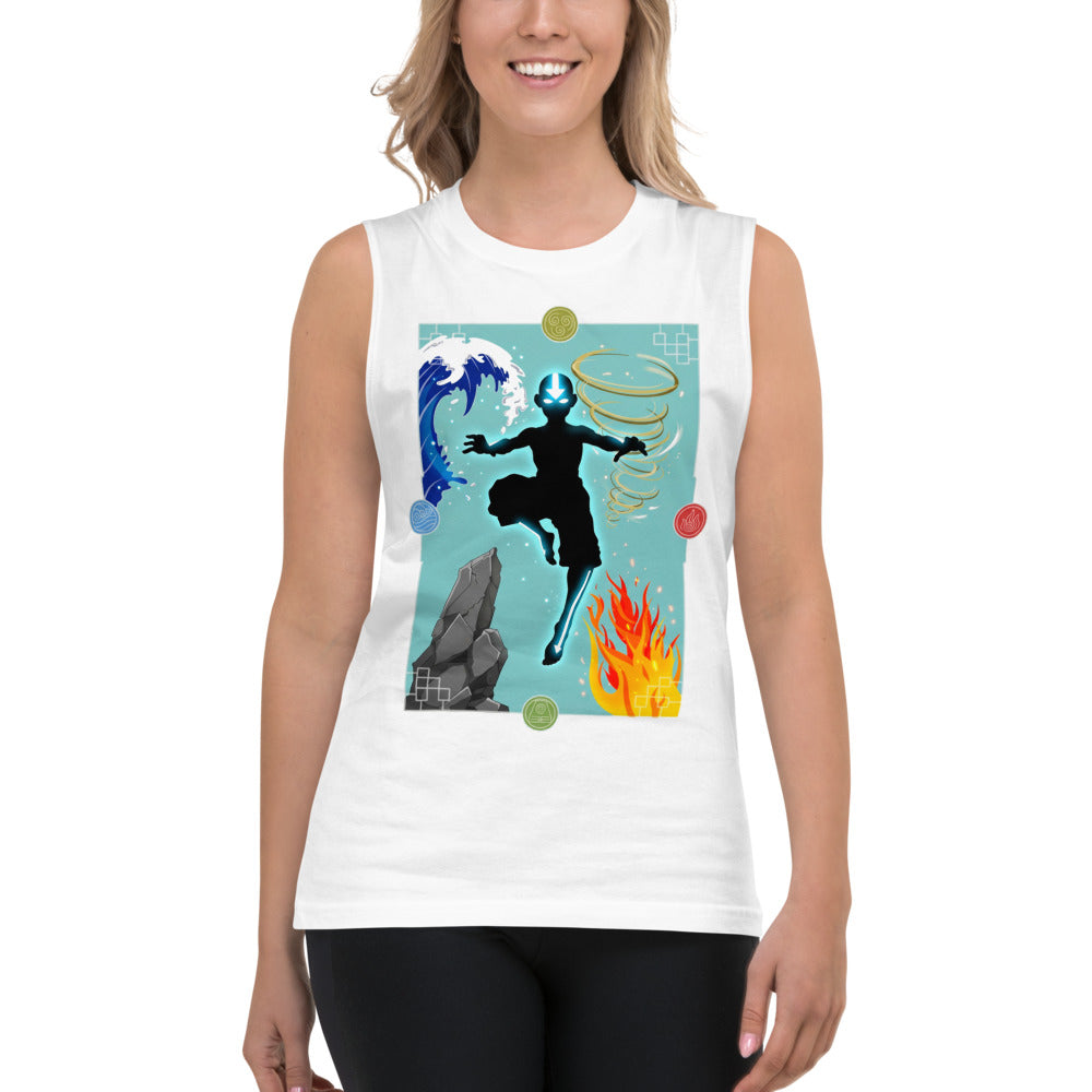 Sin mangas Avatar Aang Four Elements Silhouette - Modelo femenina