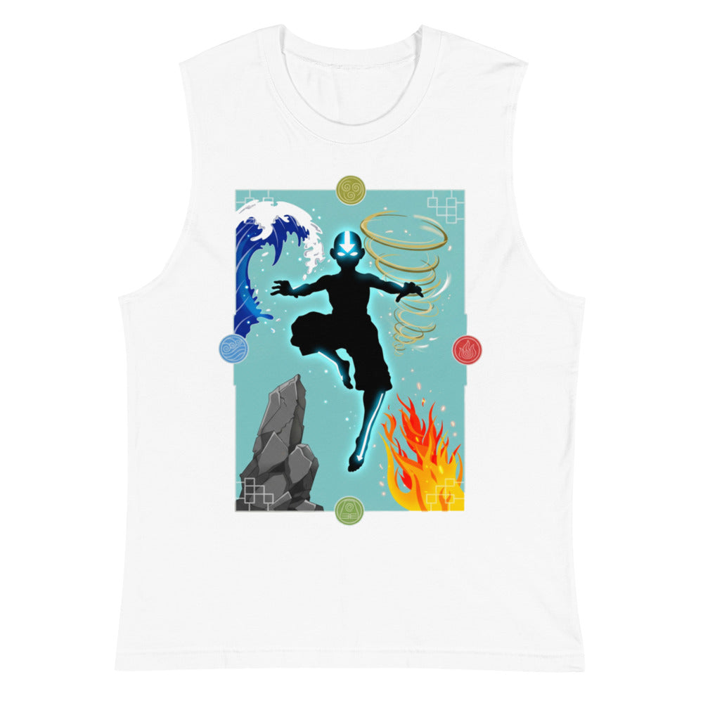 Sin mangas Avatar Aang Four Elements Silhouette - Plano