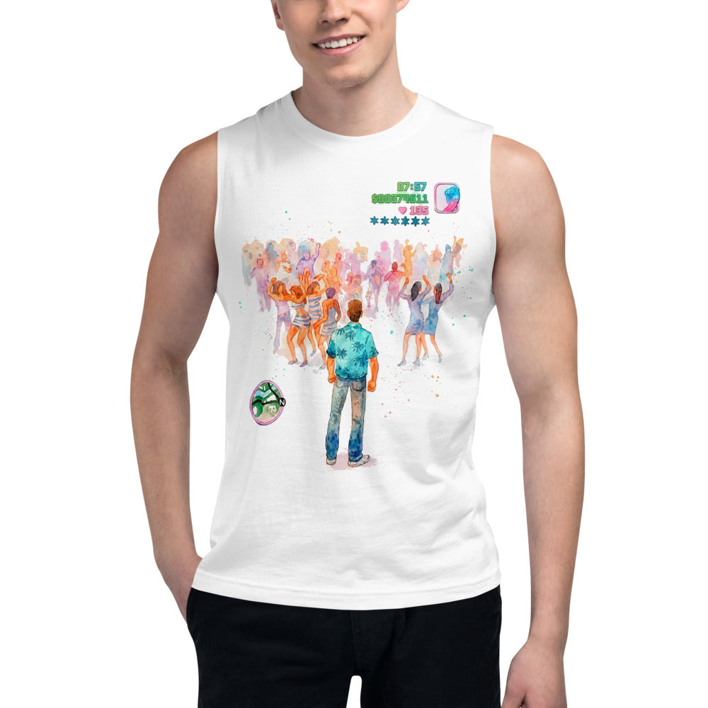 Sin mangas GTA Vice City Dance Floor Watercolor - Modelo masculino