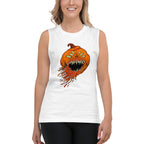 Sin mangas Halloween Pumpkin Monster Four Eyes - Modelo femenina