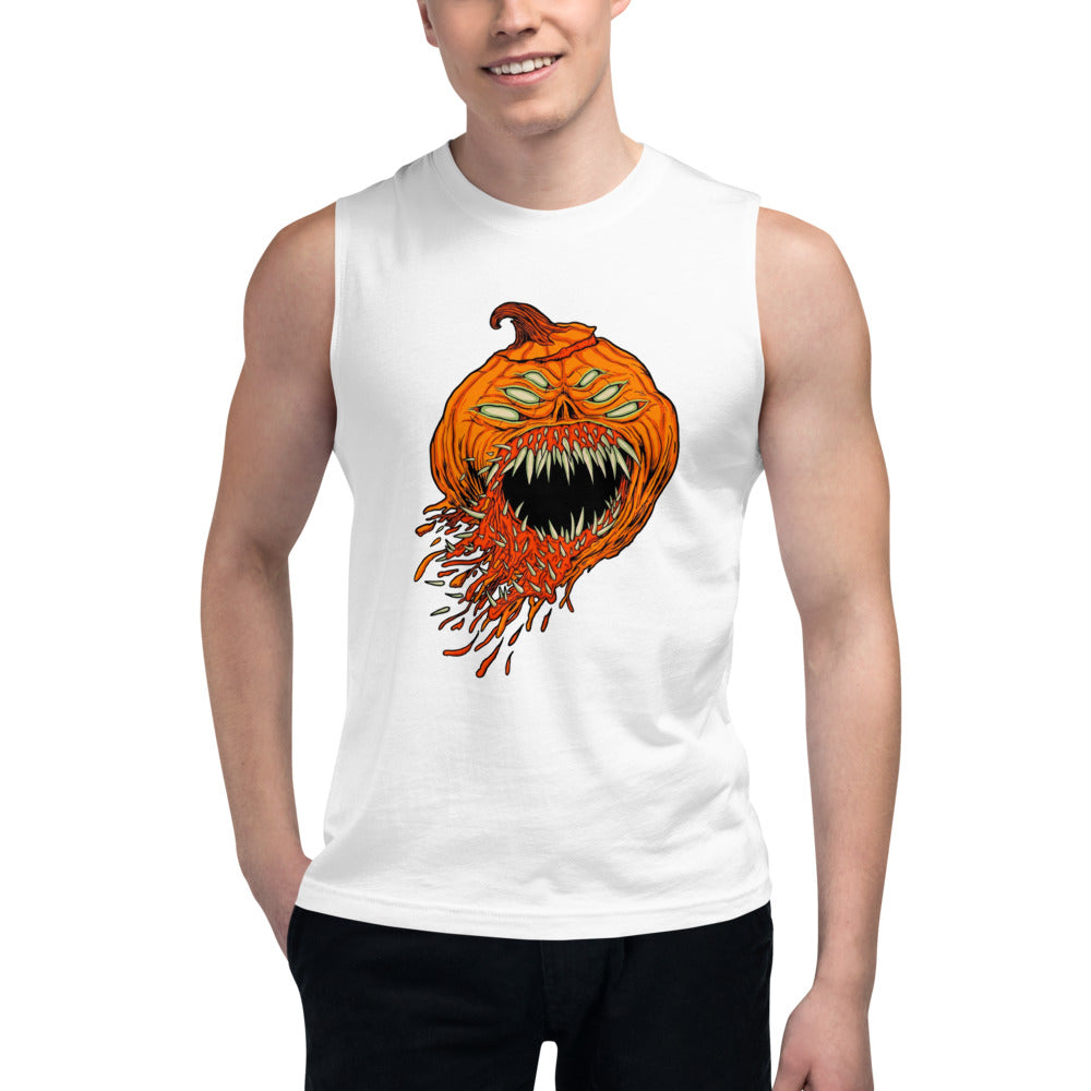 Sin mangas Halloween Pumpkin Monster Four Eyes - Modelo masculino