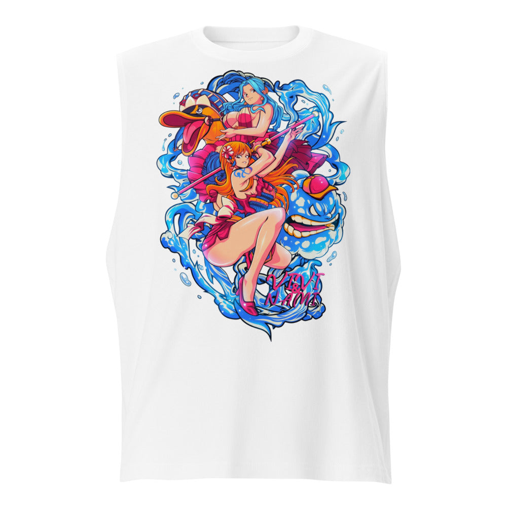 Sin mangas One Piece Nami Vivi Water Splash - Frente