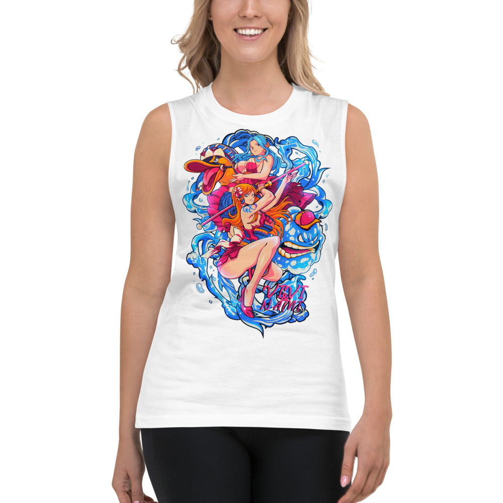Sin mangas One Piece Nami Vivi Water Splash - Modelo femenina
