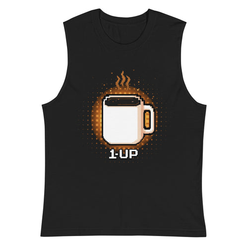 Sin mangas 1 Up Pixel Coffee Mug Amber Glow - Plano