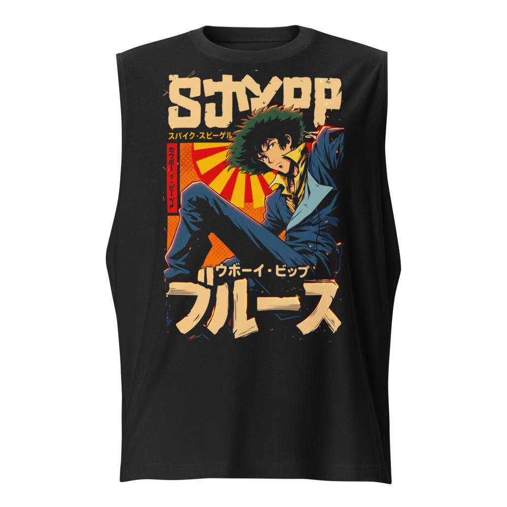 Sin mangas Cowboy Bebop Spike Spiegel Katakana Blues - Frente