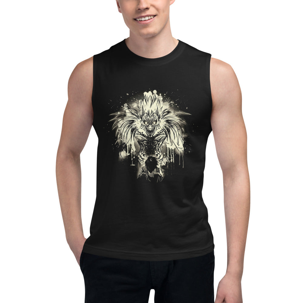 Sin mangas Death Note Ryuk Ink Splatter Shinigami - Modelo masculino