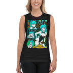 Sin mangas Dragon Ball Bulma Neon Panels Dragon Radar - Modelo femenina
