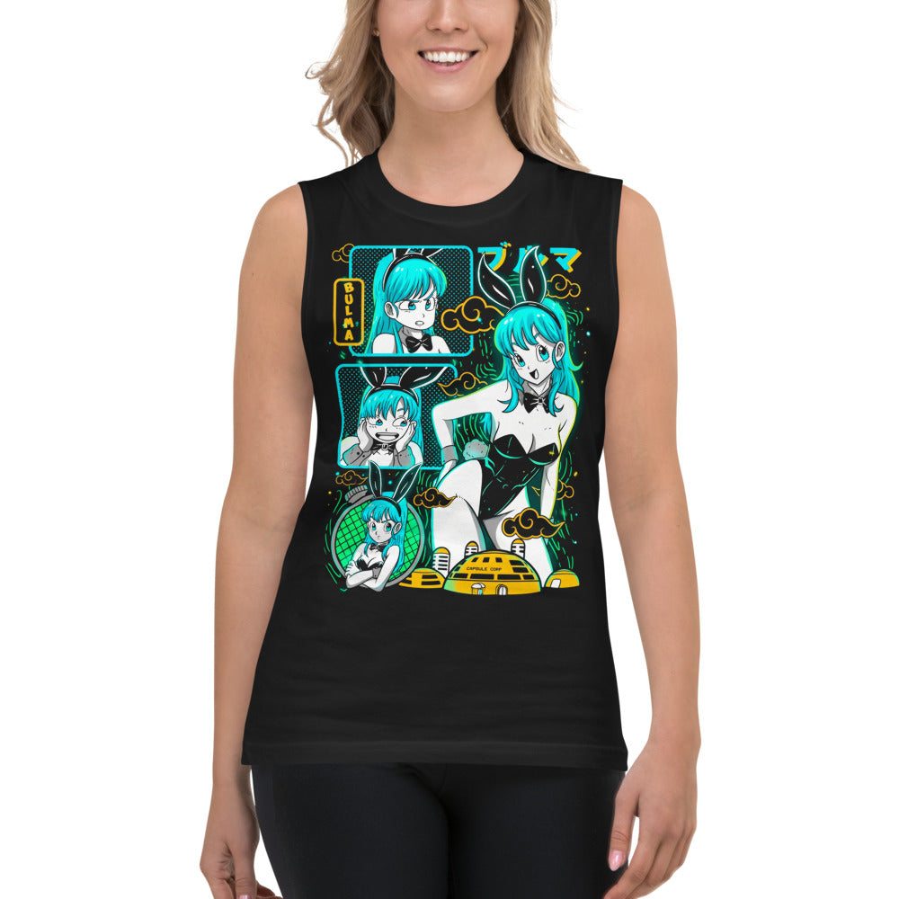 Sin mangas Dragon Ball Bulma Neon Panels Dragon Radar - Modelo femenina