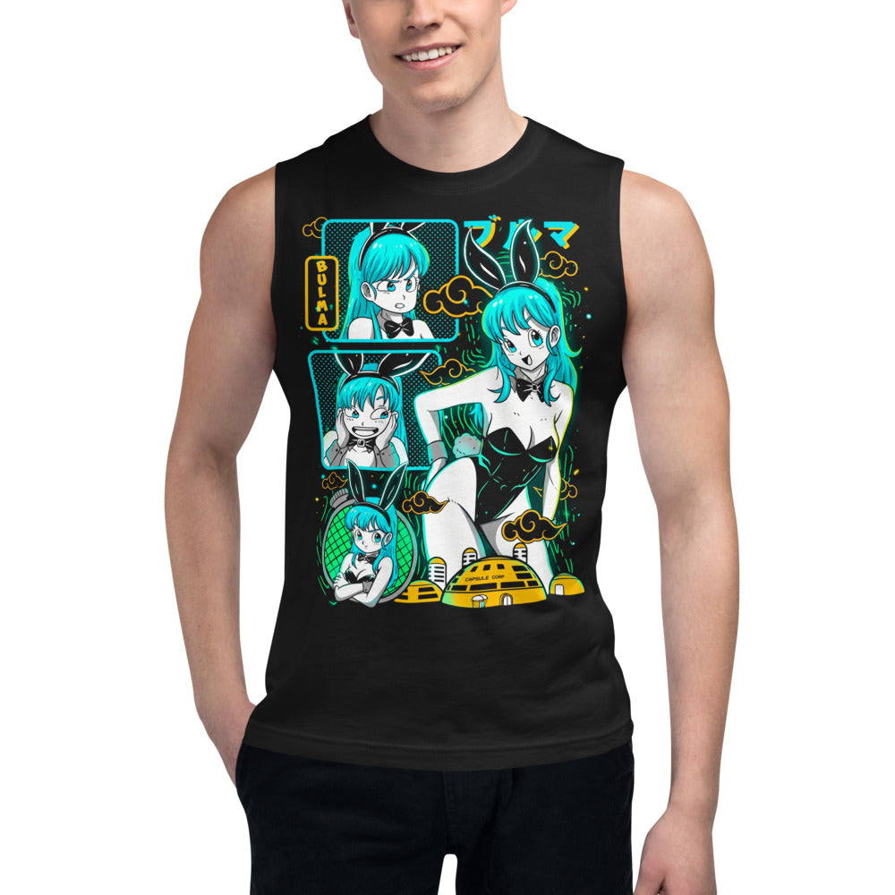 Sin mangas Dragon Ball Bulma Neon Panels Dragon Radar - Modelo masculino