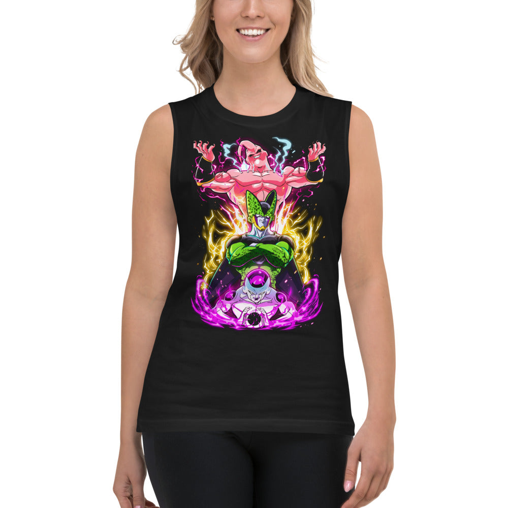 Sin mangas Dragon Ball Frieza Cell Buu Lightning Auras - Modelo femenina