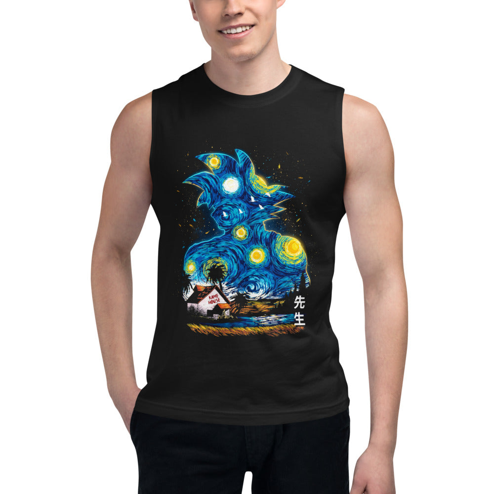 Sin mangas Dragon Ball Goku Starry Night Kame House - Modelo masculino