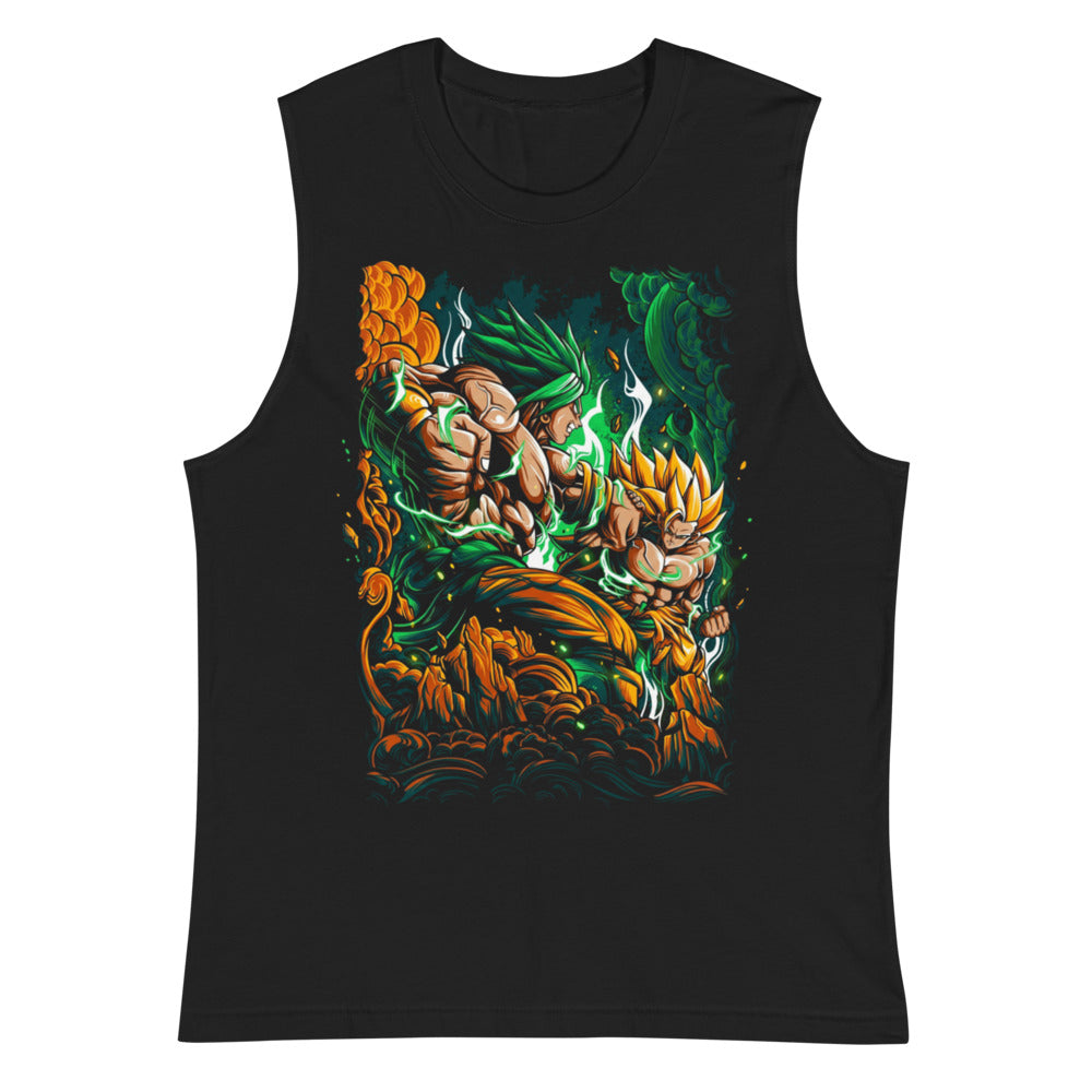 Sin mangas Dragon Ball Goku Vs Broly Green Aura - Plano