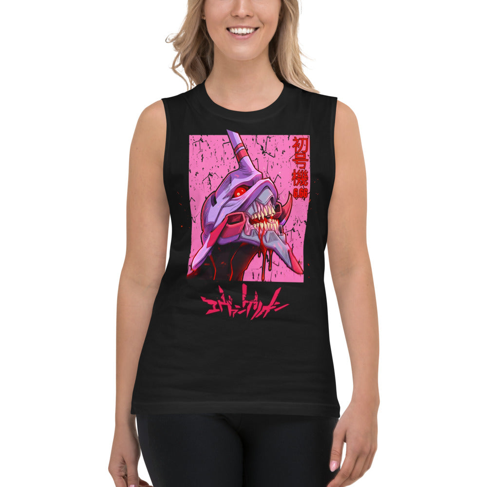Sin mangas Evangelion Eva 01 Berserk Pink - Modelo femenina
