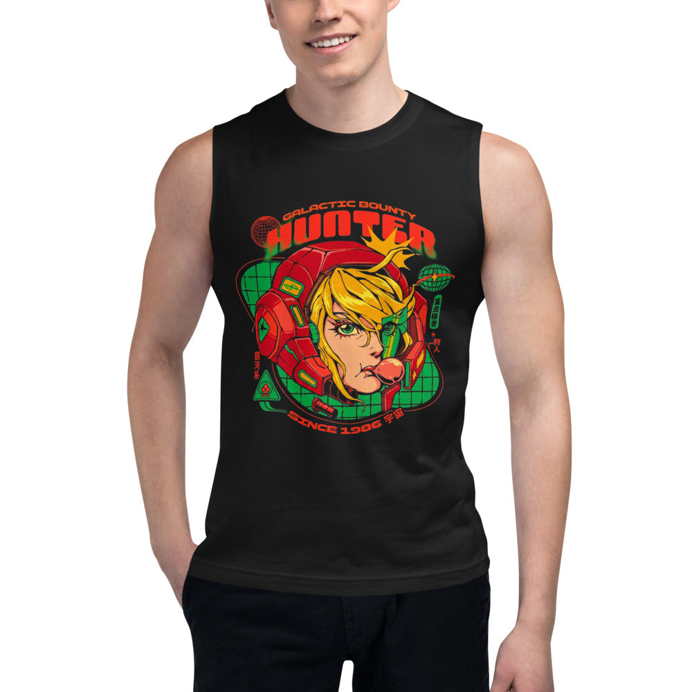 Sin mangas Galactic Bounty Hunter Anime Mecha Girl Modelo masculino