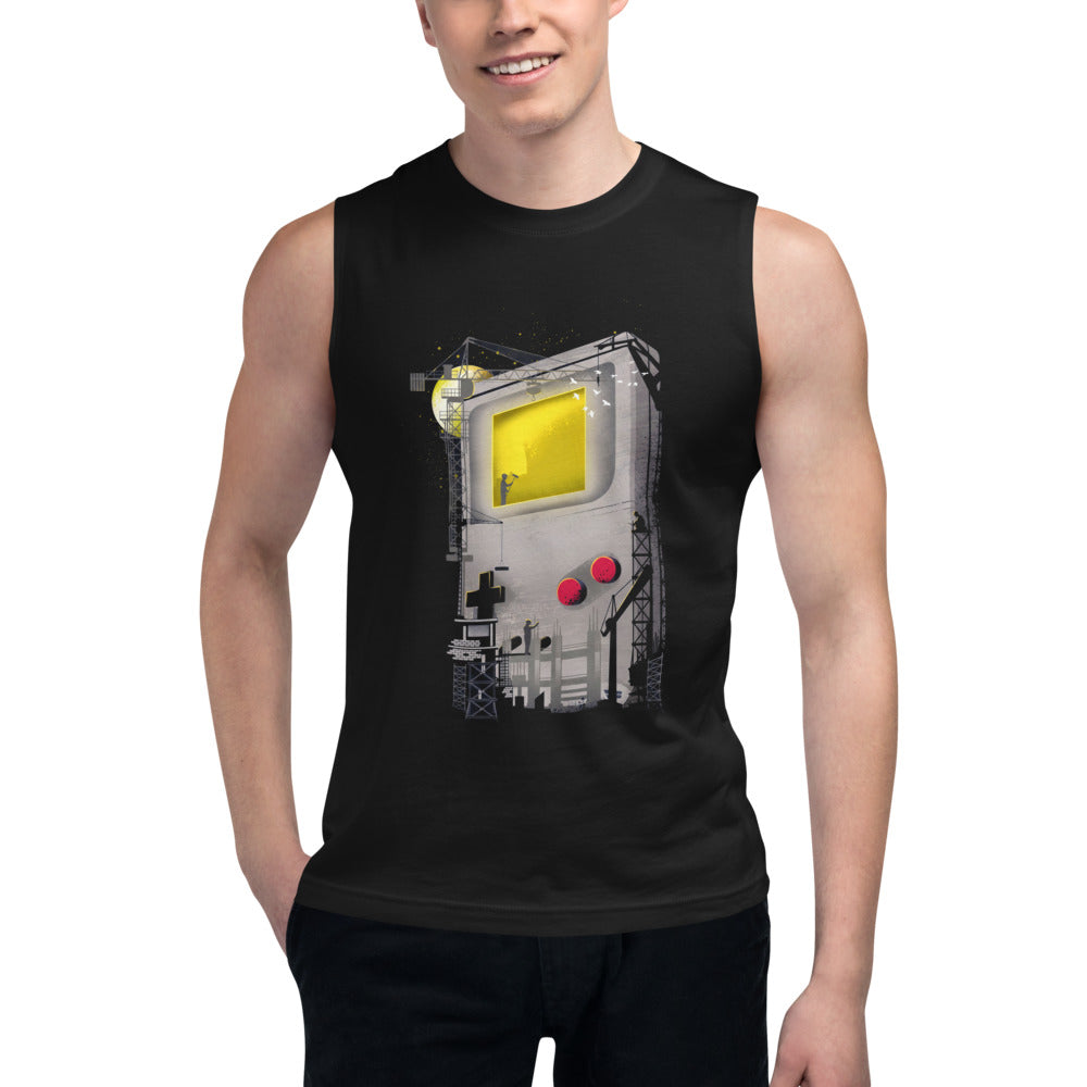 Sin mangas Game Boy Under Construction Tower Cranes - Modelo masculino