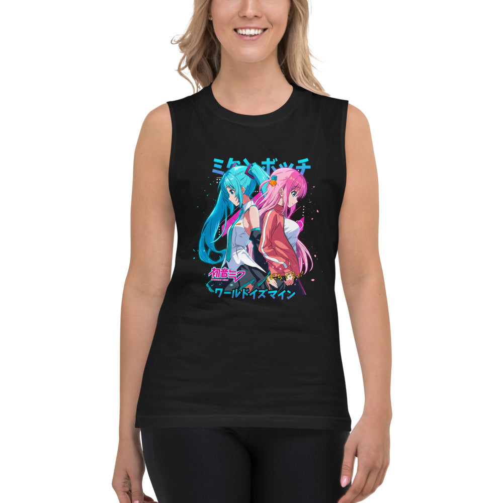 Sin mangas Hatsune Miku Bocchi Back To Back Neon - Modelo femenina