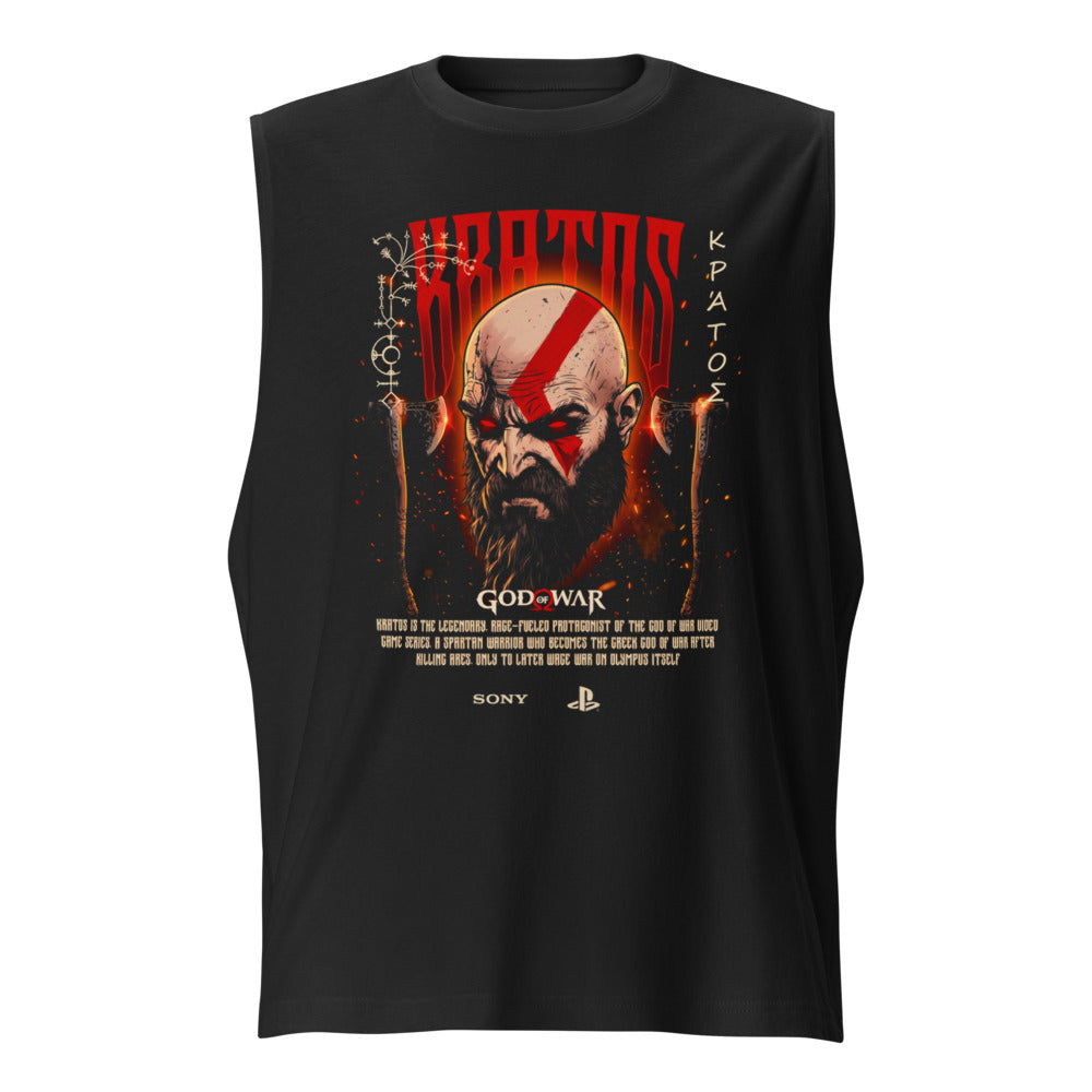 Sin mangas Kratos God Of War Glowing Red Eyes - Frente