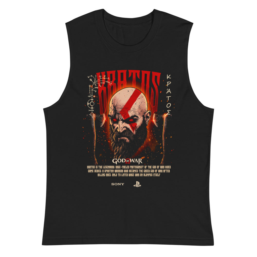 Sin mangas Kratos God Of War Glowing Red Eyes - Plano