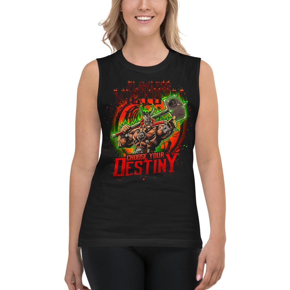 Sin mangas Mortal Kombat Shao Kahn Flawless Victory - Modelo femenina
