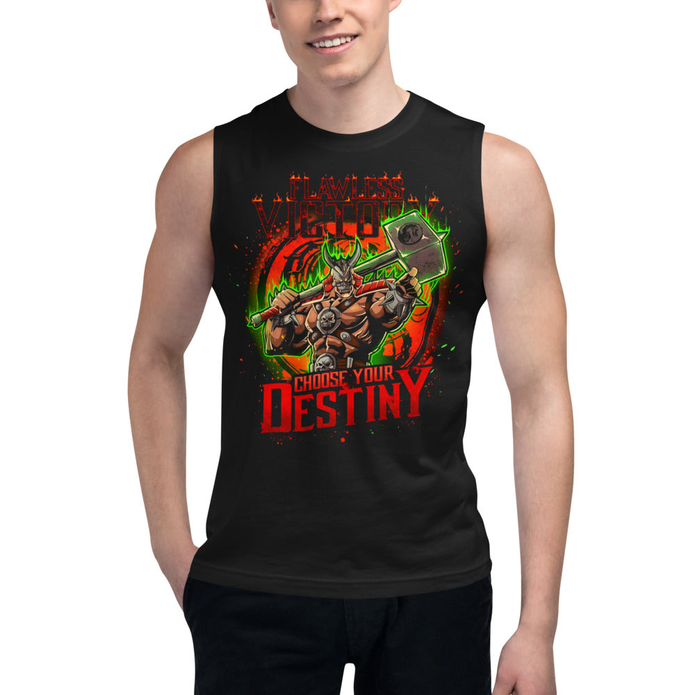 Sin mangas Mortal Kombat Shao Kahn Flawless Victory - Modelo masculino