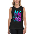 Sin mangas Neon Gas Mask Girl Cyberpunk Armor - Modelo femenina