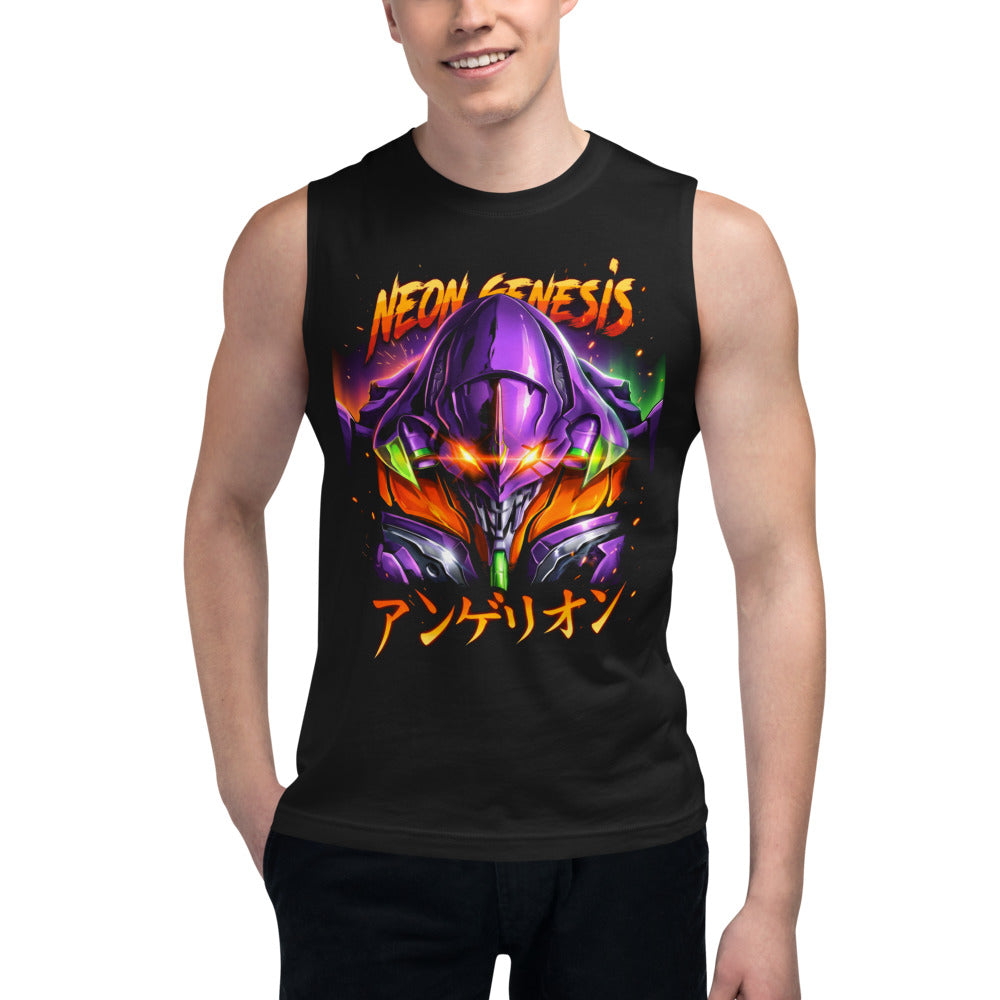 Sin mangas Neon Genesis Evangelion Eva 01 Fire - Modelo masculino