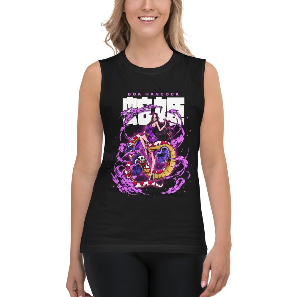 Sin mangas One Piece Boa Hancock Purple Snake Smoke - Modelo femenina