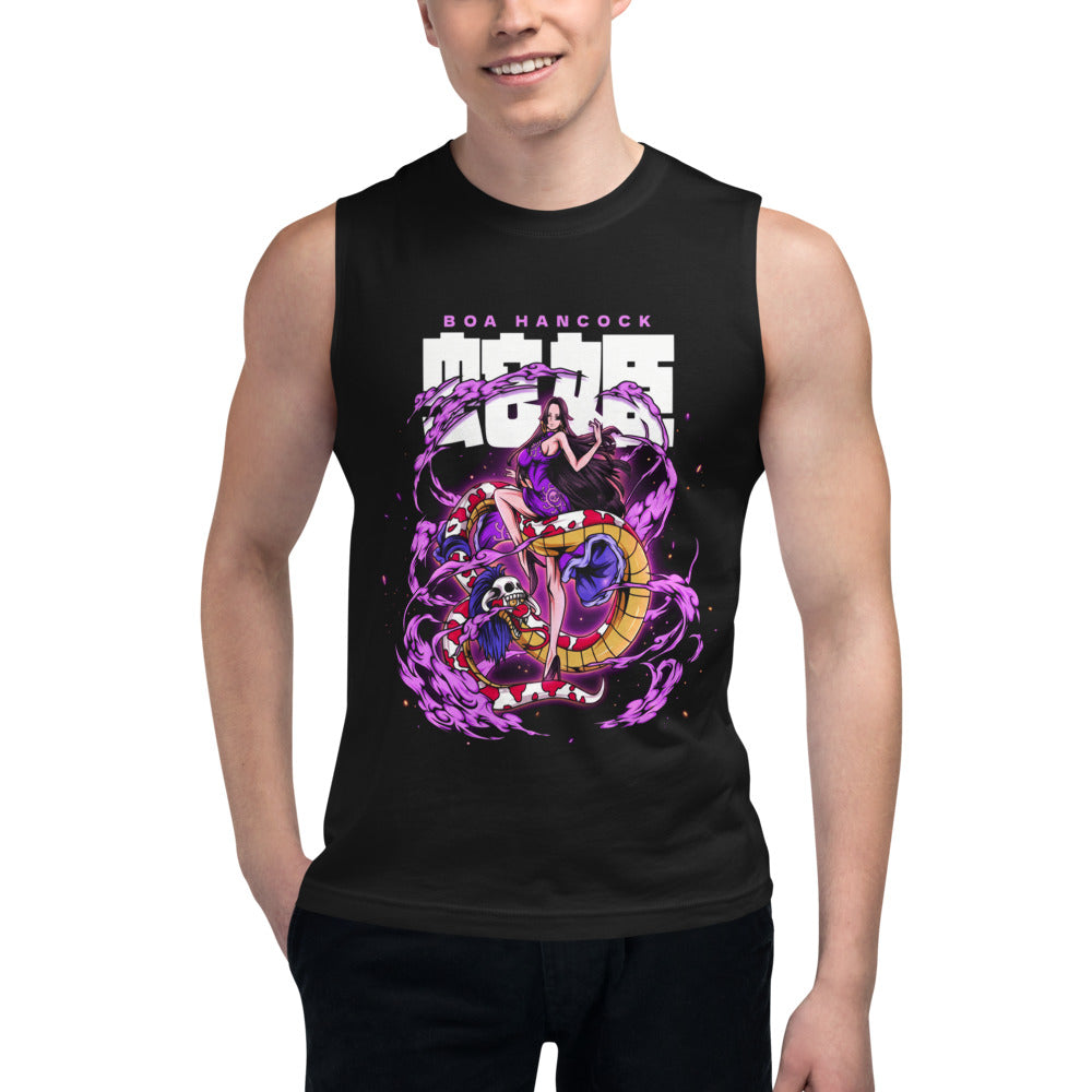 Sin mangas One Piece Boa Hancock Purple Snake Smoke - Modelo masculino