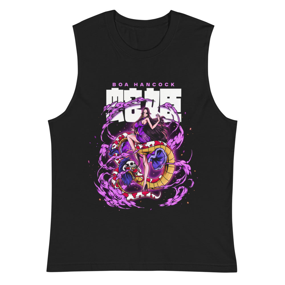 Sin mangas One Piece Boa Hancock Purple Snake Smoke - Plano