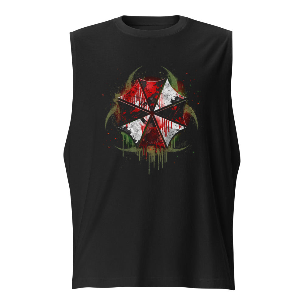 Sin mangas Resident Evil Umbrella Biohazard Grunge Logo - Frente