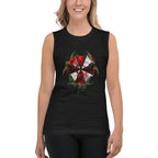 Sin mangas Resident Evil Umbrella Biohazard Grunge Logo - Modelo femenina