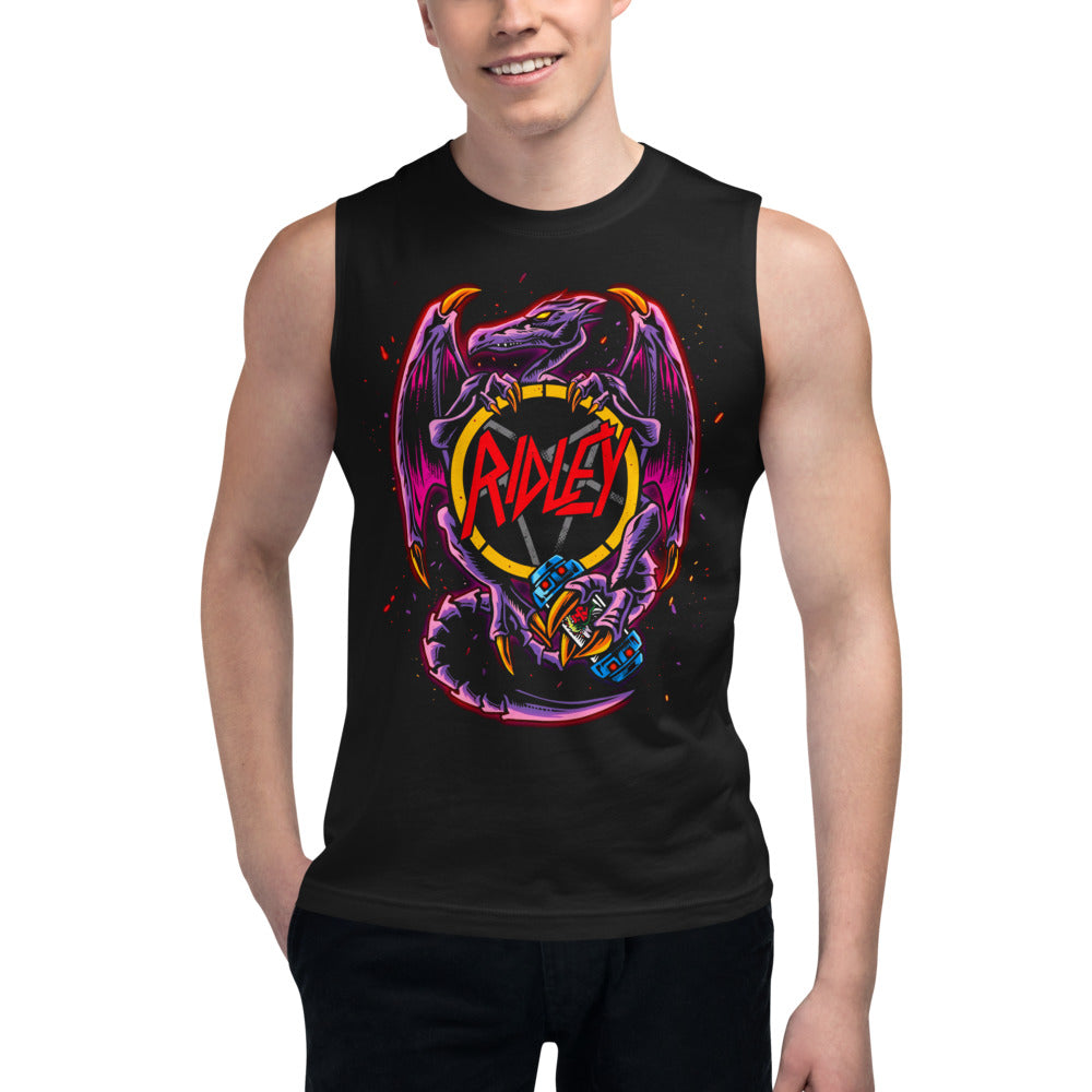 Sin mangas Ridley Metroid Metal Logo Pentagram Dragon - Modelo masculino