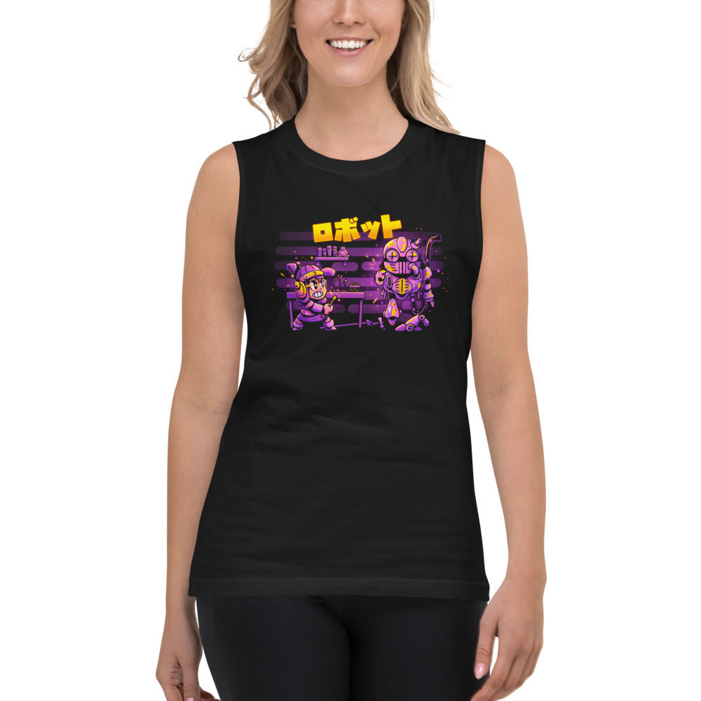 Sin mangas Robotto Katakana Girl Mechanic Giant Robot - Modelo femenina