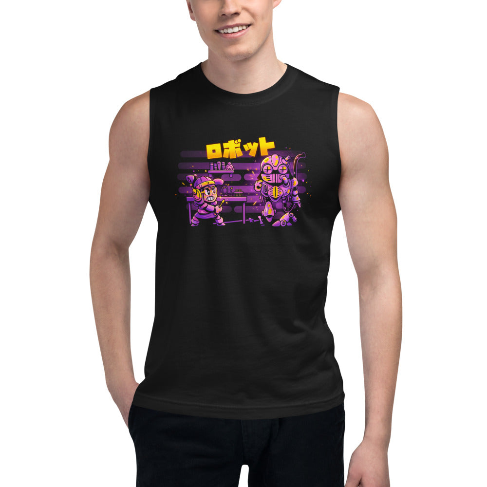 Sin mangas Robotto Katakana Girl Mechanic Giant Robot - Modelo masculino