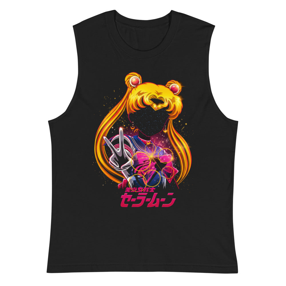 Sin mangas Sailor Moon Galaxy Face Peace Sign - Plano