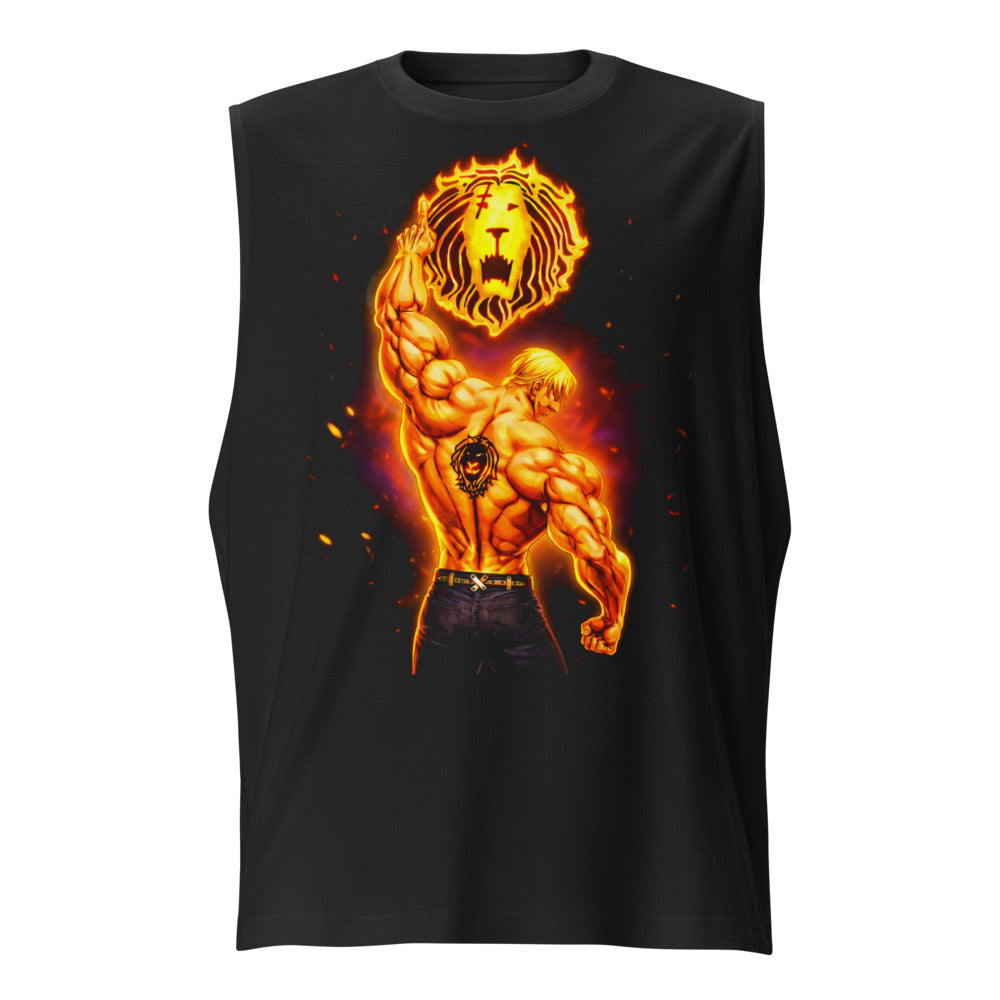 Sin mangas Seven Deadly Sins Escanor Flaming Lion Emblem - Frente