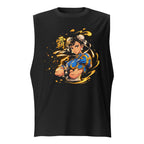 Sin mangas Street Fighter Chun Li Golden Spiked Bracelets - Frente
