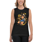 Sin mangas Street Fighter Chun Li Golden Spiked Bracelets - Modelo femenina