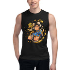 Sin mangas Street Fighter Chun Li Golden Spiked Bracelets - Modelo masculino