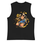 Sin mangas Street Fighter Chun Li Golden Spiked Bracelets - Plano