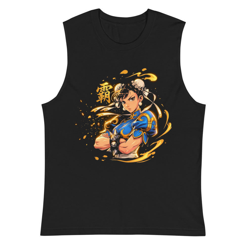 Sin mangas Street Fighter Chun Li Golden Spiked Bracelets - Plano