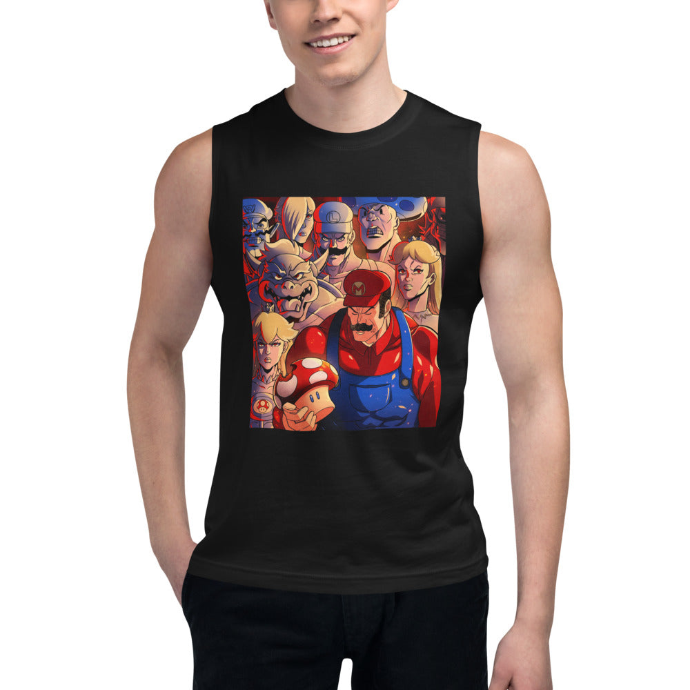 Sin mangas Super Mario Gritty Cast Red Mushroom - Modelo masculino