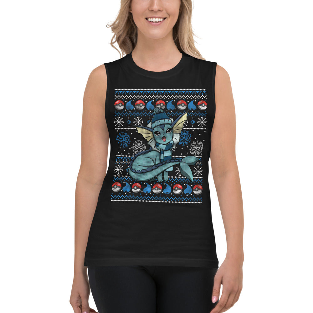 Sin mangas Vaporeon Navideño - Modelo femenina