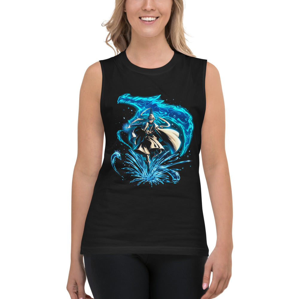 Sin mangas Water Wizard Blue Dragon Splash - Modelo femenina