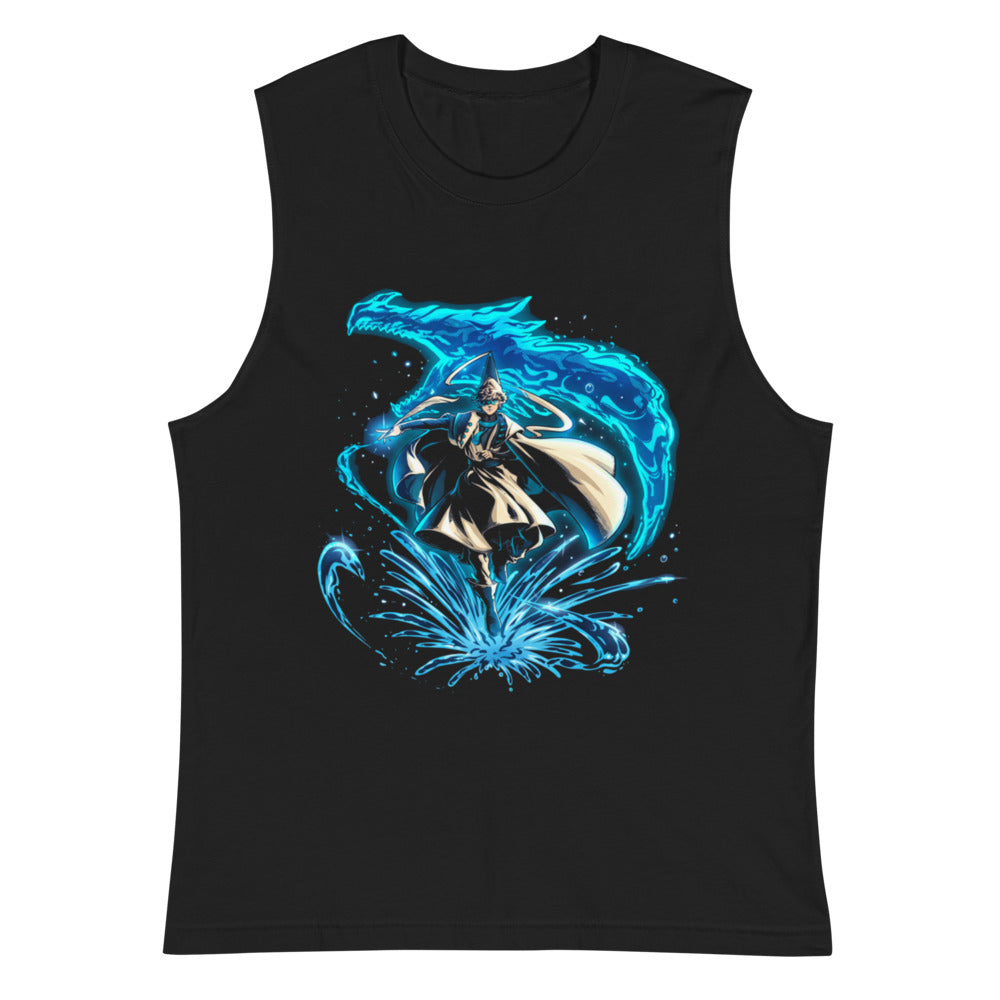 Sin mangas Water Wizard Blue Dragon Splash - Plano