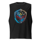 Sin mangas Zelda Hylian Shield Triforce Blue Brushstroke - Frente