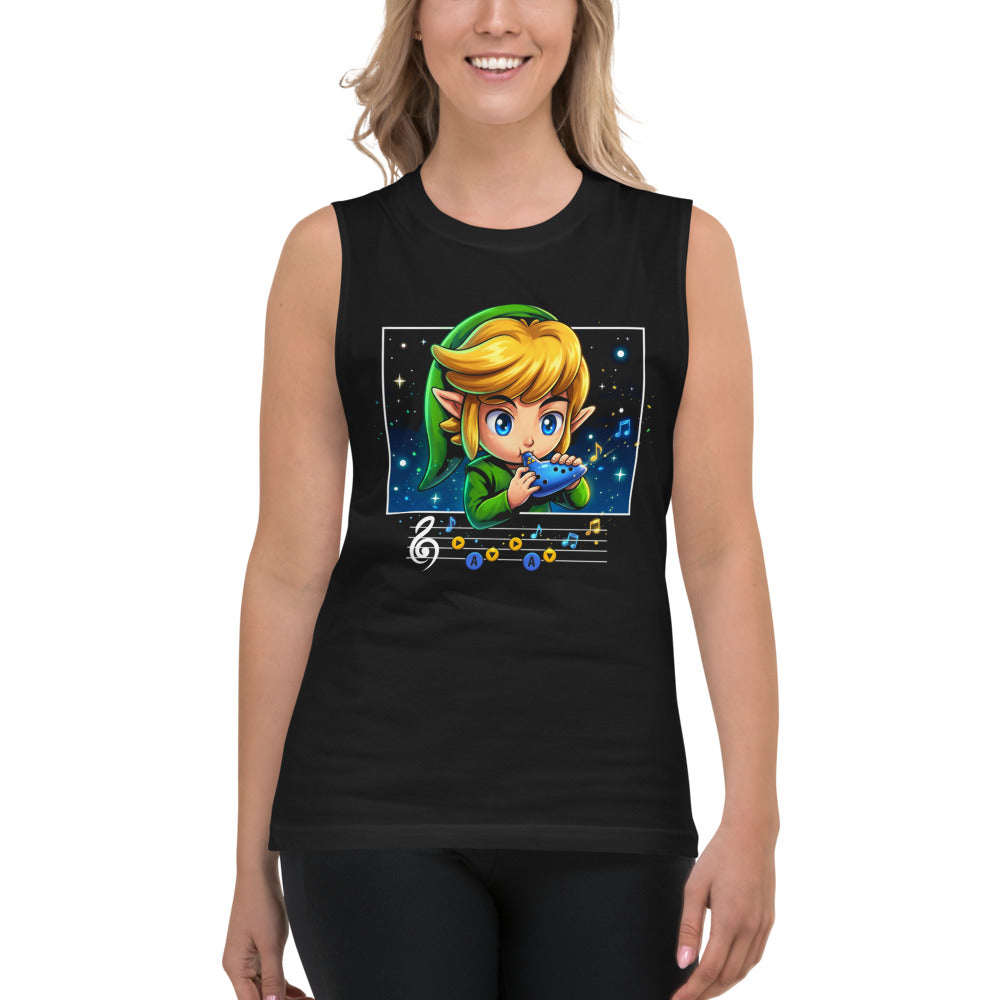Sin mangas Zelda Link Chibi Ocarina Melody - Modelo femenina