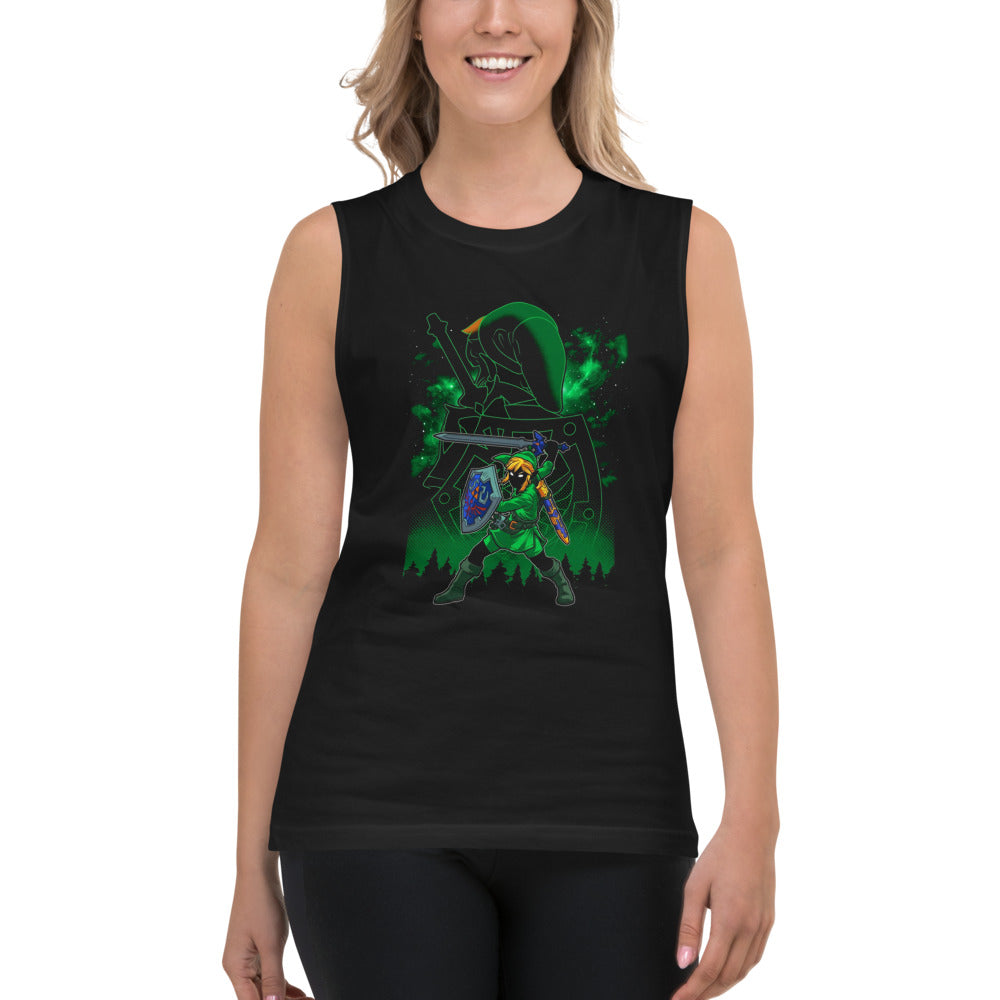 Sin mangas Zelda Link Silhouette Green Glow Modelo femenina